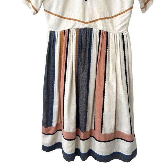Piper & Scoot Striped Short Sleeve Cotton Midi Eleanor Dress Size XS - Picture 5 of 13